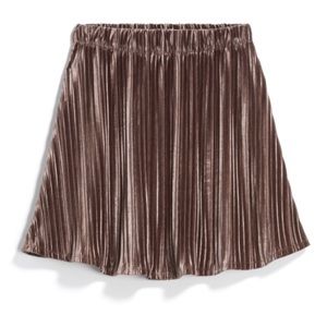 THML Kiya Pleated Velvet Skirt